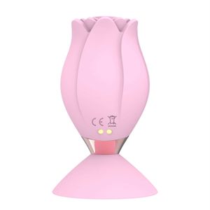 massaggiatore giocattolo del sesso Vibratore per massaggio a ventosa rosa da donna Dispositivo per adulti