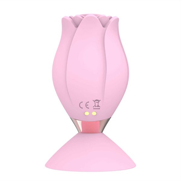 Masajeador de juguete sexual para mujer, vibrador de masaje con ventosa rosa, dispositivo para adultos