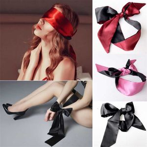 Sex Toy Masseur y Bdsm Bondage Masque Pour Les Yeux Bandeau Satin Menottes Couverture Bande De Sommeil Cravate Douce Érotique Esclave Ceinture De Retenue Jouets Jeux