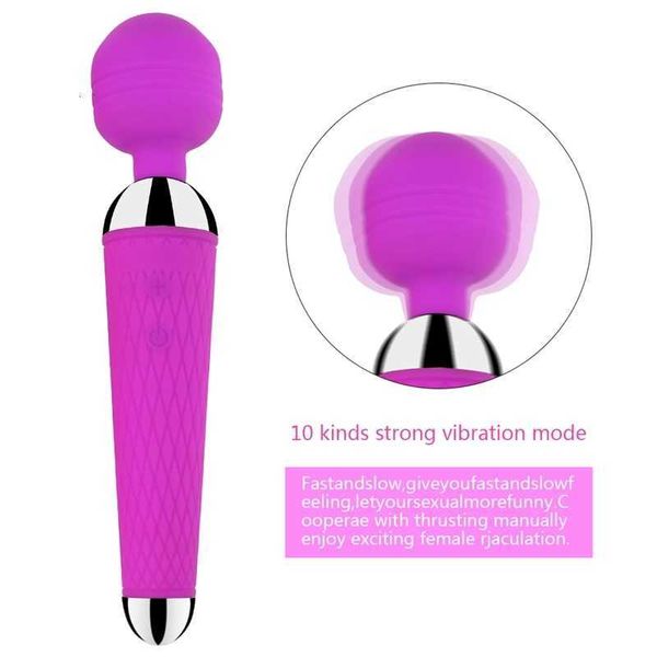 Sex Toy Masseur 10 Vitesses Vibrant Av Magic Stick Jouets de Massage pour Femme Produits Silicone G-spot Vibrateur Rechargeable Machine de Sexe Adulte