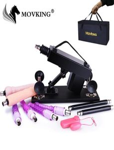 Masseurs de jouets sexuels MOVKING Sex Machine Masturbation féminine Pistolet de pompage avec 6 accessoires de godes Machines d'amour automatiques pour femmes 5565460