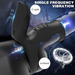 Sekspeelgoed Toy Massager Vertraagde ejaculatie Penisring Vibrator Hoge kwaliteit Siliconen cockring volwassen producten Clitoris Stimulator speelgoed voor paar 066s