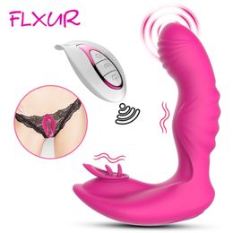 Sex Toy Toy Massager flxur 2-stijl slijtage dildo vibrator voor vrouwen clit stimuleren g-spot vrouwelijke masturbator afstandsbediening slipjes slipjes vibrators speelgoed x43b x43b