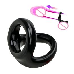 Jouet sexuel jouet masseur pénis coq double anneaux jouets pour adultes pour couples ceinture sur hommes pénis Cockring produits en Silicone anneau de verrouillage retard éjaculation KLOS