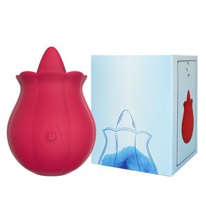 Seks speelgoed Massager Rose Orale Tong Licking Vibrator 10 Vibration Stands Clitoris Zuigende tepels stimulator speelgoed voor vrouwen vrouwelijke masturbator a18y