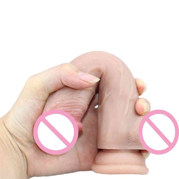 Juguetes sexuales juguetes masajeador Gel de sílice líquido pene artificial ventosa vibrador femenino falso dispositivo de masturbación N8N2 SFLF