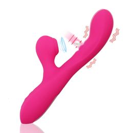 Vibrador de juguete sexual 3 en 1 Vibrador de conejo Punto G Consolador Lamiendo la lengua Varita mágica 10 modos Estimulador de clítoris Flap Juguetes para adultos para mujeres