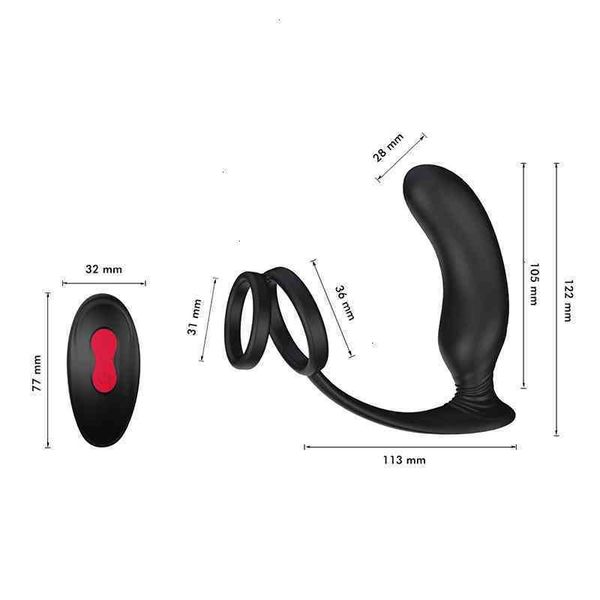 Juguete sexual Vibrador Masajeador sexy Shhand S122 Próstata Lanco Anillo doble Cuello suave Patio trasero Productos para adultos Enchufe anal eléctrico HUSO HXOO R4VS 7Y5X