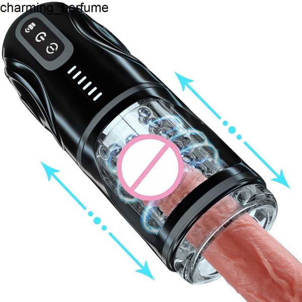 Toys sexuels outils de masturbation mâle adulte Télescopique tournante avec des masturbateurs vocaux pour le vagin vibrateur Toys pour hommes