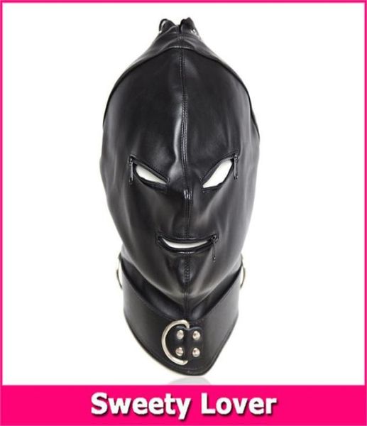 Toys Sex Toys Black Cuir Full Sex Hood Masque Latex Fetish Bondage Hood With Eye Mouth Zipper Gamed Adult Games Adult 179012087021