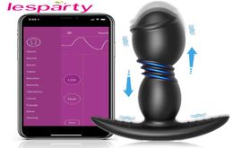 Toys Bluetooth Dildo Vibrator pour hommes Masseur de la prostate Masseur Masturmators App Remote Contrôlant Anal Plug Dubraters Big Butt 2108103858509