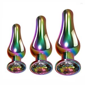 Juguetes sexuales para parejas Arco Iris Metal pequeño conjunto grande cuentas anales pesadas Buplug juguete estimulador de joyería hombres mujeres BDSM masaje de próstata