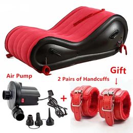 Jouets sexuels pour couples, canapé gonflable rouge, capacité de charge de 440lb, oreiller en PVC EP, coussin d'air, chaise de lit pour couples adultes hommes femmes 231213