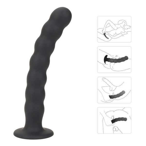 Toys sexuels pour l'homme et la femme anal plug masseur de la prostate Produits de sexe stimulateur vaginal avec un gode de perle de silicone fort en silicone