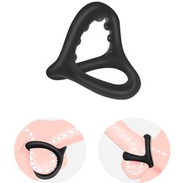 Jouets sexuels pour hommes anneau de pénis anneau de verrouillage de sperme en Silicone retarder l'éjaculation haute élasticité anneau de coq durable