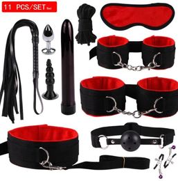 Seksspeeltjes voor vrouw volwassen games hand s zweep mond gag touw metalen kookplug bdsm bondage set bead anale plug vibrator2963030