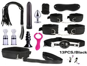 Speeltjes voor Vrouw Volwassen Spelletjes Zweep Mond Gag Touw Metalen Butt Plug Bondage Set Kraal Anale plug Vibrator t1912136009357