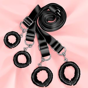 Sex Toys For Woman Men BDSM Bondage Lingerie Set Under Bed Erotic Restraint Handcuffs & Ankle Cuffs Adults Games for Couples Y201118