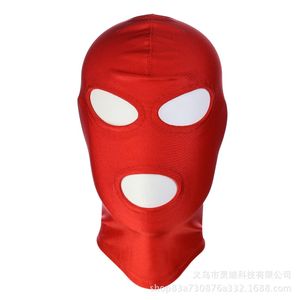 Juguetes sexuales Fun Head Cover Tela elástica Máscara para los ojos Máscara facial Ojo abierto Boca Cubierta completa Ojo abierto Boca Máscara Juguete Juguetes para adultos