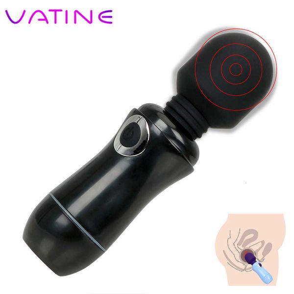 Sex Toys masager Masseurs électriques Lance vibrante TVAINE Silicone G Spot Rod Jouets Érotiques pour Femmes Modes de Stimulation du Clitoris Bâton de Massage AV 2U1W VF3L