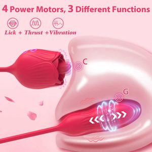 Seks speelgoed Masager Massager Rose Toy Dildo stuwkracht vibrator voor vrouwen ei clitoris sukkel stimulator tong likken volwassenen goederen zuigen ybfy