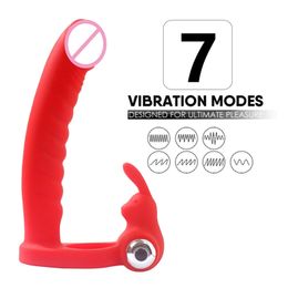 Sex Toys Masager Jouet Masseur Vibromasseur Pénis Cock Double Pénétration Gode Jouets pour Couples Perles Anales Butt Plug Anneau G Spot Hommes Adultes A5Y2 T4JT