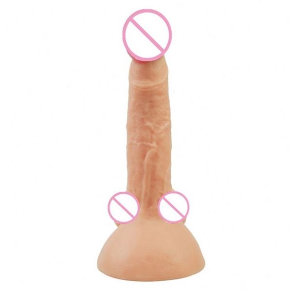 Juguetes sexuales masager Juguete Masajeador Vibrador Pene Polla Mejor venta en ventosa grande y fuerte Plástico Realista Consolador Dong 355H RDUK