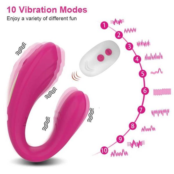 Sex toys masager jouet Toy Massager Erotic Wireless We Share Vibe Télécommande u Shape Gode Vibrateur g Spot Clitoris Stimulator Couples 1732