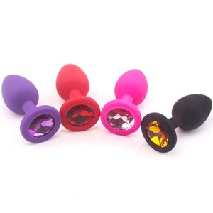 Seks speelt Masager Toy Vibrator 3D Faux Diamant Siliconen Butt Anale plug Masturbatie Paar Flirt Toy Tool Toys BDSM JIU6 UBEH E583