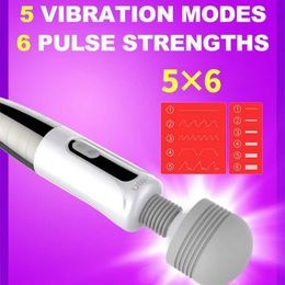 Full Body Massager Sex Toys Masager Vibrator Leten Big Head Magic Av Wand Vrouw enorme stok tepel Clitoris G Spot Stimulator Erotisch Body Massager speelgoed voor QD5F