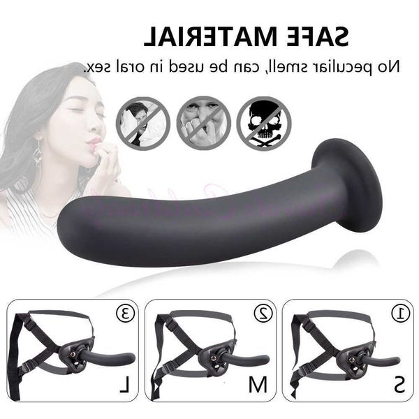 Sex toys masager Vibromasseur Femme Strap on Dildo Pénis en silicone souple avec StrongSuction Cup Strapon Jouets pour adultes lesbiennes pour femme I063