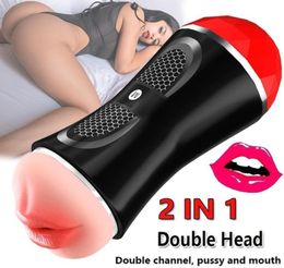 Seksspeeltjes Stimulator 2 in 1 Mannelijke Echte Vagina Deep Throat Dubbele Masturbator Volwassen Uithoudingsvermogen Oefening Speelgoed Kut Masturbators voor Mannen S1446561