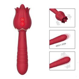 Juguetes sexuales, masajeador 2 en 1, vibrador para lamer la lengua rosa, estimulador telescópico del pezón del punto G para mujeres, juguetes para masturbación Vaginal de clítoris femenino