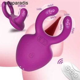 Jouets sexuels masseur vibrateur à 3 moteurs stimulateur clitoridien du point G anneau de pénis gode d'armement Vaginal pour les Couples