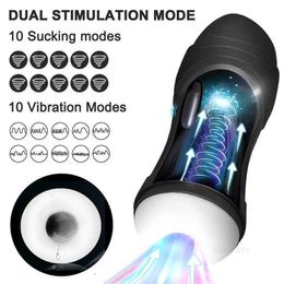 Jouets sexuels masseur automatique mâle masturbateur tasse Vibration pipe succion Machine Silicone Oral vagin Masturbation jouets produits pour adultes