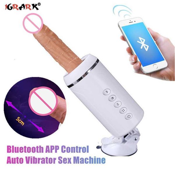 Jouets sexuels masseur Bluetooth App contrôle automatique Machine Masturbation pistolet de pompage gode télescopique ventouse vibrateurs pour femmes