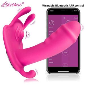 Jouets sexuels masseur Bluetooth femme vibrateur Sexy gode pour femmes papillon jouets App télécommande s Couples