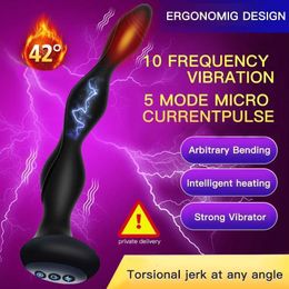 Seksspeeltjes Stimulator Elektrische schok Anale vibrators Kralen Prostaat Verwarming Buttplug Vibrator Masturbator Erotische Speeltjes voor Mannen Vrouwen