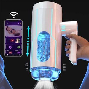 Jouets sexuels masseur masturbateurs entièrement automatiques pour hommes application de poussée télécommande intelligente succion Machine de tasse de masturbation rétractable