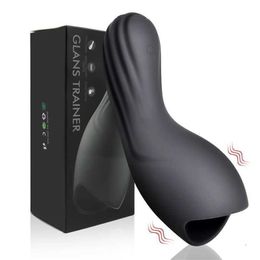 Seksspeeltjes stimulator Eikel Stimuleren Mannelijke Masturbators Penis Stimulator Vertraging Uithoudingsvermogen Trainer Vibrator Orale Climax Vliegtuigen Cup Speelgoed Voor Mannen