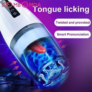 Jouets sexuels masseur mâle Masturbation tasse succion langue léchage 3D réaliste vagin pour hommes masturbateur érotique adulte jouets