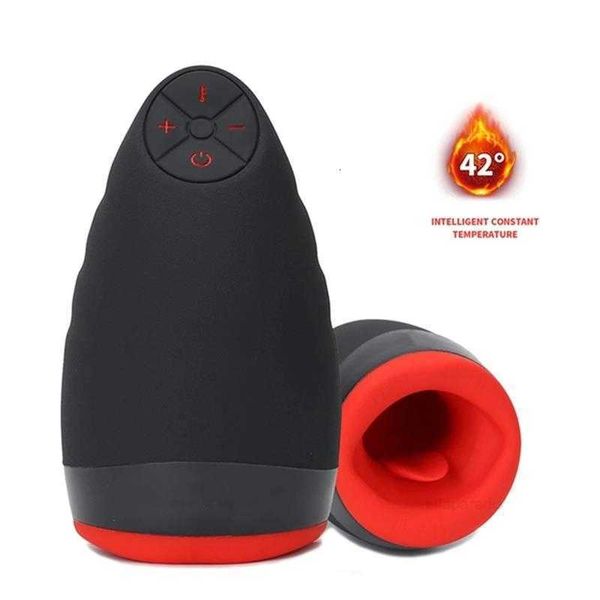 Juguetes sexuales masajeador boca masturbador oral para hombre hombres juguetes silicona calentamiento automático vibrador masculino pene máquina de entrenamiento con lengua