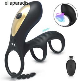 Seksspeeltjes stimulator Penisring Zuigen Vibrator Pik Erectiebenodigdheden Spelletjes voor koppels Sexy koppels Bogen Heren op zwart