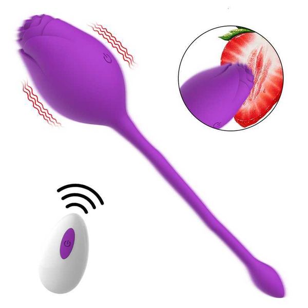 Juguetes sexuales Masajeador Rose Potente Succión Vibrador Kegel Ball Control Remoto Inalámbrico Apretar Vejiga y Piso Pélvico Ejercicio Juguetes para Mujeres