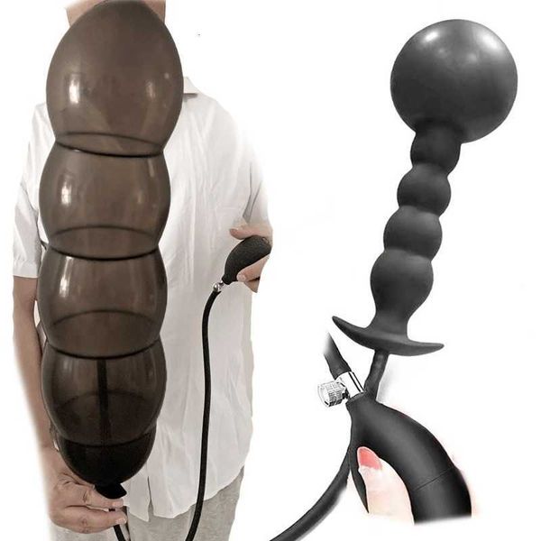 Juguetes sexuales masajeador de silicona tapón Anal inflable Butt Beads expansión masaje de próstata Bdsm masturbación masculina juguetes Foe hombres Gay erótico