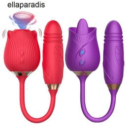 Brinquedos sexuais massageador forte rosa clitóris sucção vibradores brinquedo para mulher anal dupla cabeça vibrador empurrando lambendo telescópico