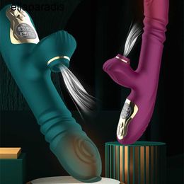 Brinquedos sexuais massageador vibradores de sucção telescópica para mulheres realista aquecimento vibrador poderoso clit otário empurrando estimulação vaginal