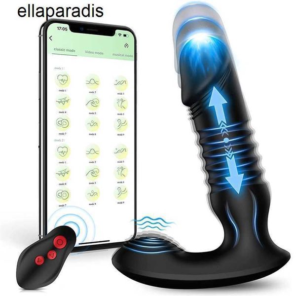 Juguetes sexuales masajeador Actualización Vibrante Próstata Empuje Estimulador del punto G 7 modos Aplicación Control remoto Butt Plug Productos para adultos Hombres Mujeres