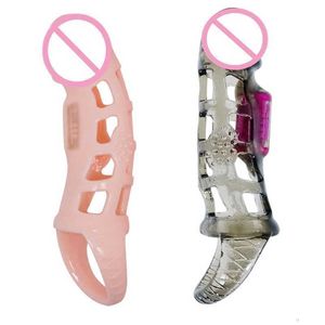 Seksspeeltjes Stimulator Vibrerende Penis Sleeve Extender Cockring Herenverbetering Solid Head Vagina Stimulatie Herbruikbaar voor koppels