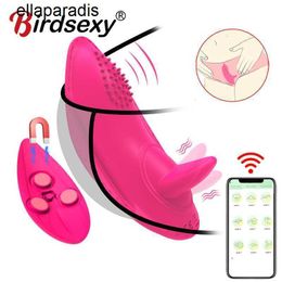 Jouets sexuels masseur portable, vibrateur de léchage de langue pour femmes, application sans fil, culotte à distance, gode pour stimulateur de clitoris